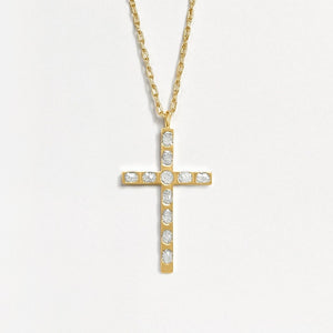 Cross Pendant (Crystal) - Gold